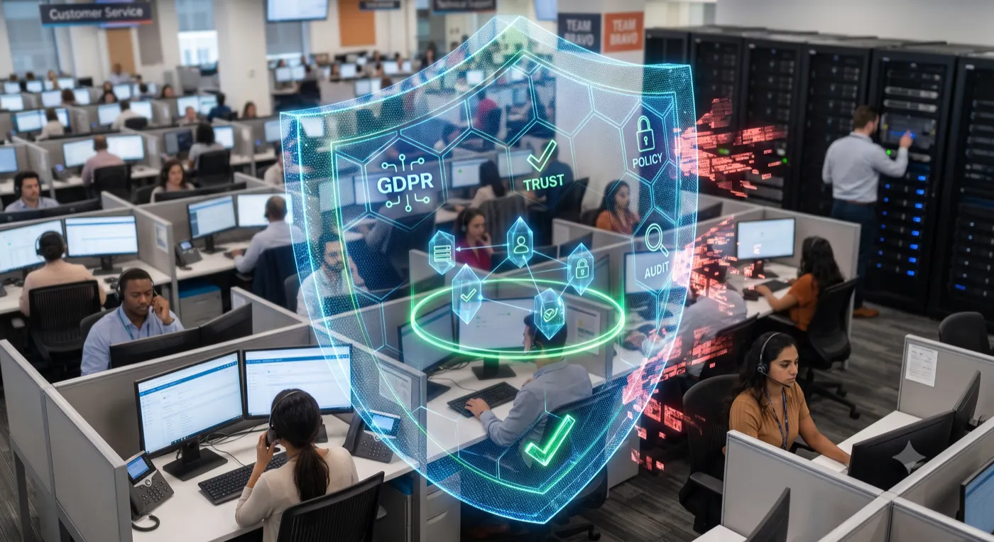 GDPR trust and audit compliance shield over enterprise operations
